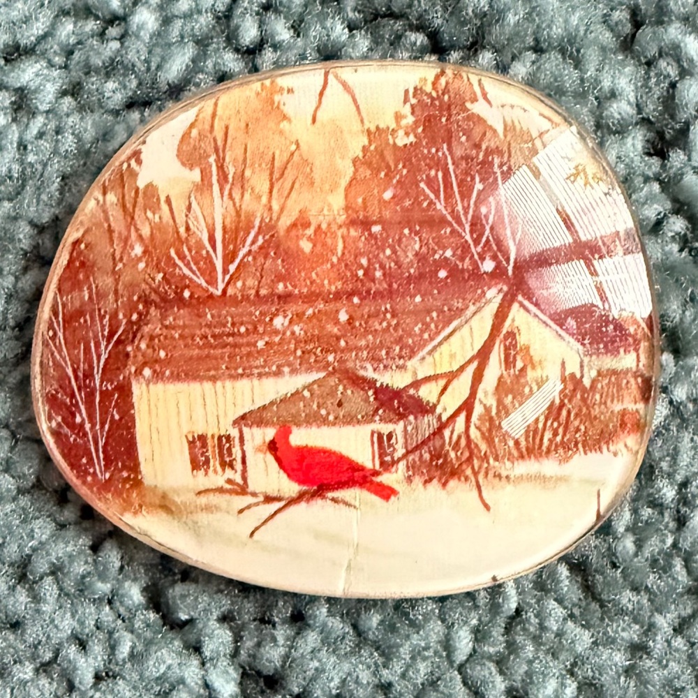 Red Cardinal Brooch Pin (vintage)